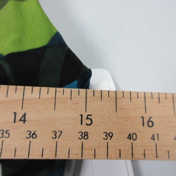 Deep Blue Y2K Floral Print Dress L Green Italy Strappy Tie Back Retro Summer 264 - Picture 6 of 10